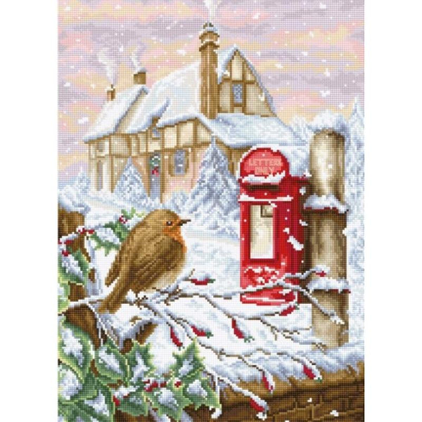 Counted Cross stitch kit Red mail box Luca-S DIY Unprinted canvas - DIY-craftkits