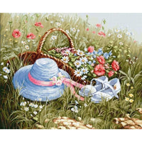 Counted Cross stitch kit Glade with poppies Luca-S DIY Unprinted canvas - DIY-craftkits