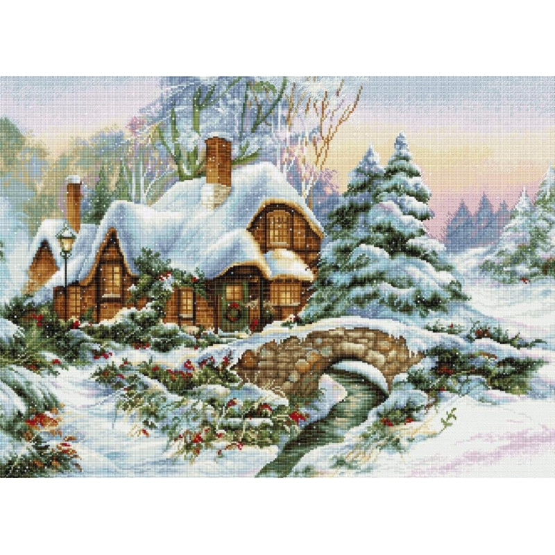 Counted Cross stitch kit Winter landscape Luca-S DIY Unprinted canvas - DIY-craftkits