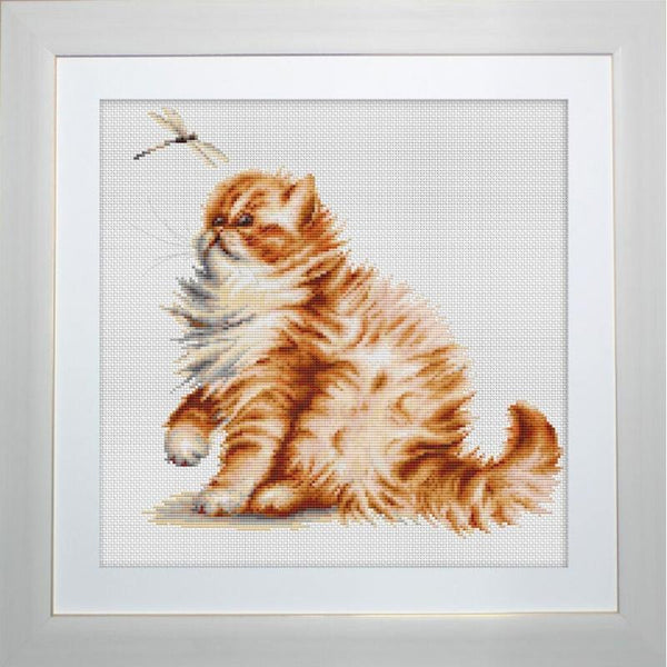 Counted Cross stitch kit Cat Luca-S DIY Unprinted canvas - DIY-craftkits