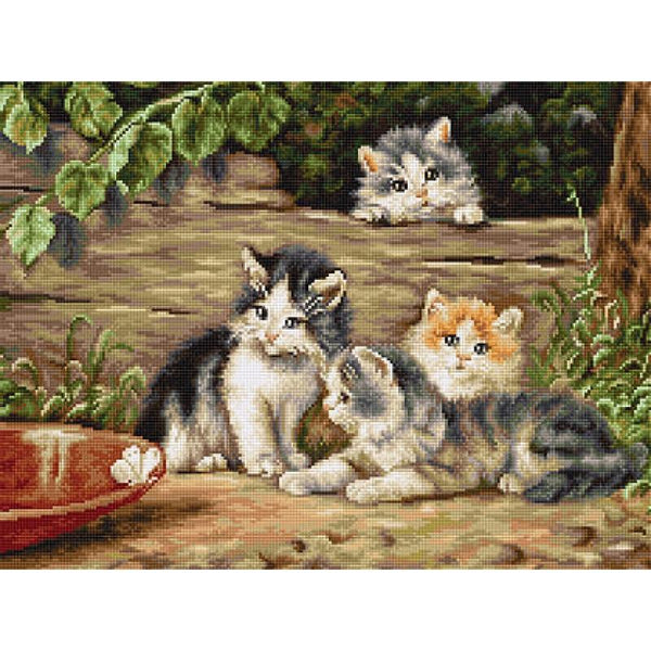 Counted Cross stitch kit Cats Luca-S DIY Unprinted canvas - DIY-craftkits