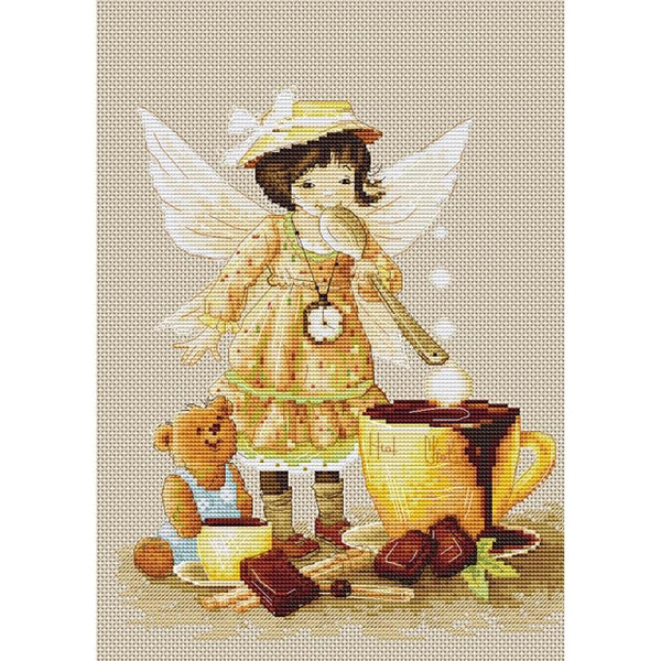Counted Cross stitch kit Hot chocolate Luca-S DIY Unprinted canvas - DIY-craftkits