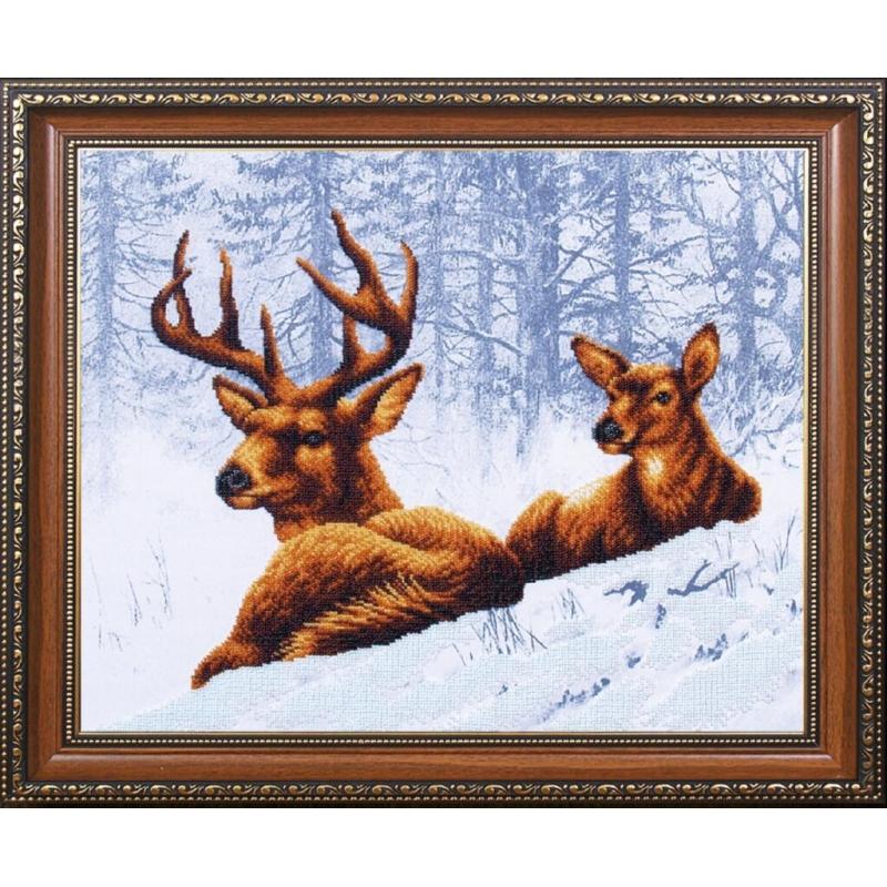 Bead embroidery kit Deer DIY Beadwork Beading Bead stitching - DIY-craftkits