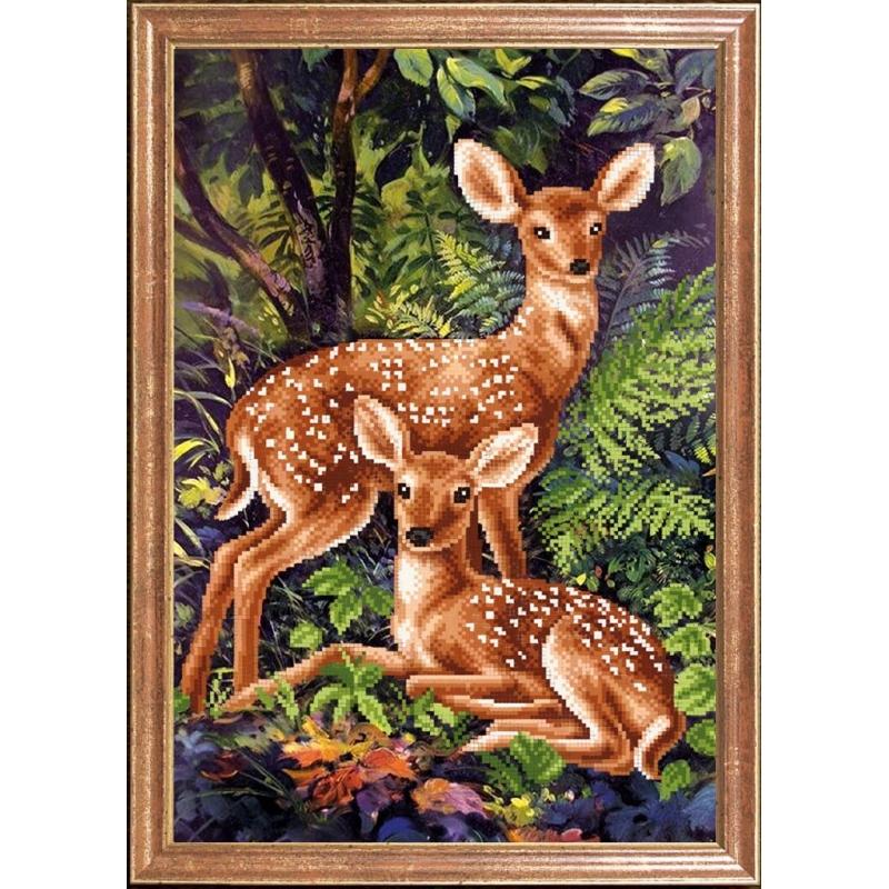 Bead embroidery kit Deers DIY Beadwork Beading Bead stitching - DIY-craftkits