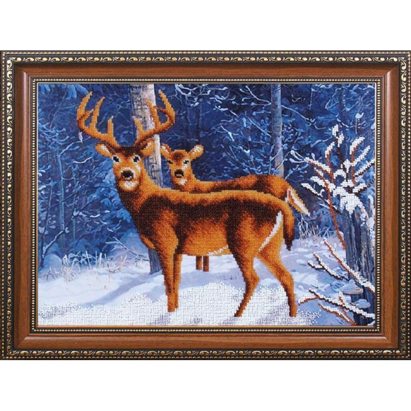 Bead embroidery kit Deer DIY Beadwork Beading Bead stitching - DIY-craftkits