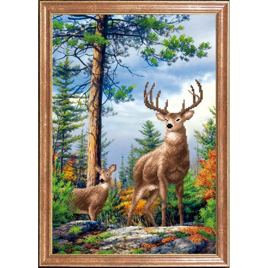 Bead embroidery kit Deers DIY Beadwork Beading Bead stitching - DIY-craftkits