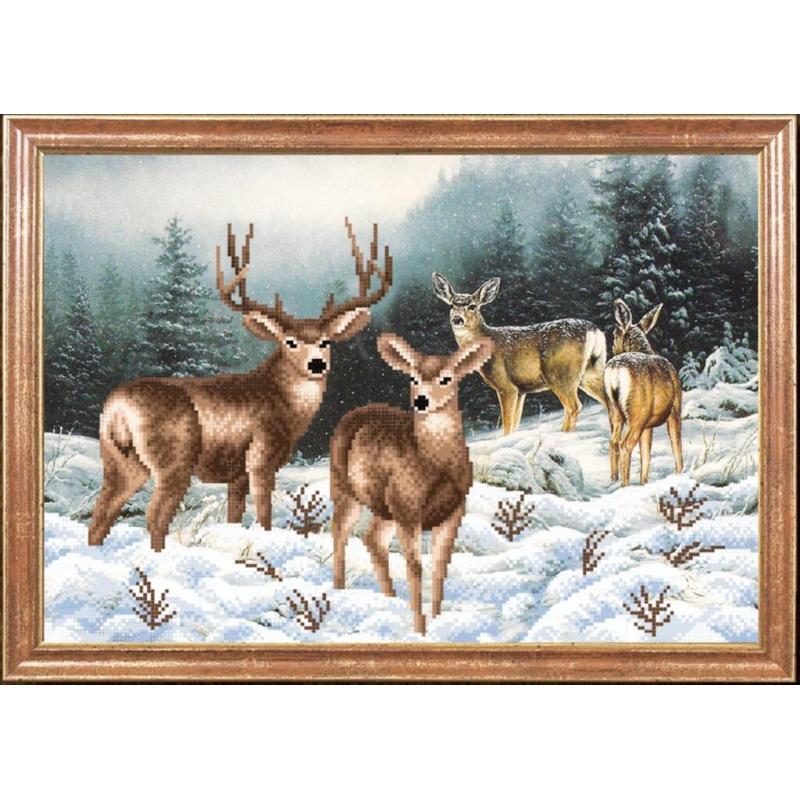 Bead embroidery kit Deers DIY Beadwork Beading Bead stitching - DIY-craftkits