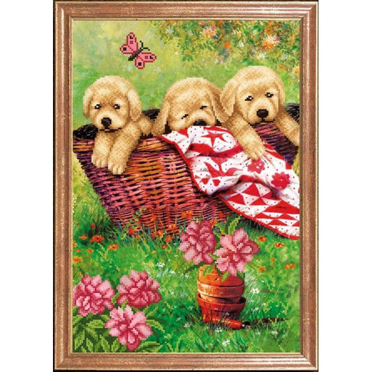 Bead embroidery kit Dogs DIY Beadwork Beading Bead stitching - DIY-craftkits