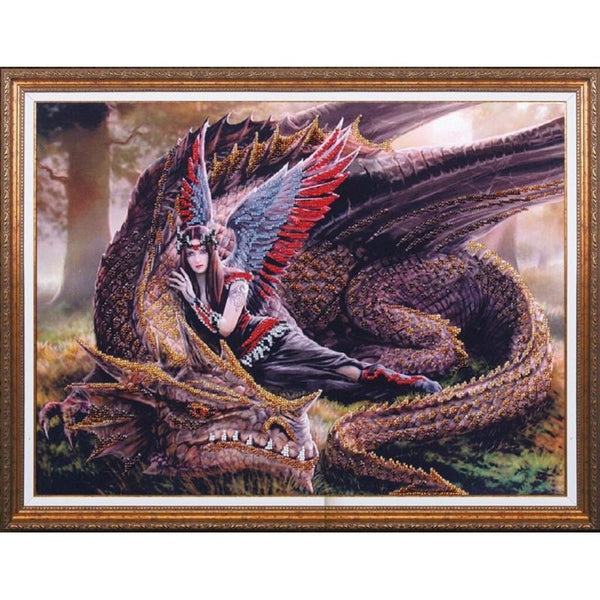 Bead embroidery kit Dragon DIY Beadwork Beading Bead stitching - DIY-craftkits