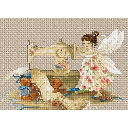 Counted Cross stitch kit Fairy needlewoman Luca-S DIY Unprinted canvas - DIY-craftkits