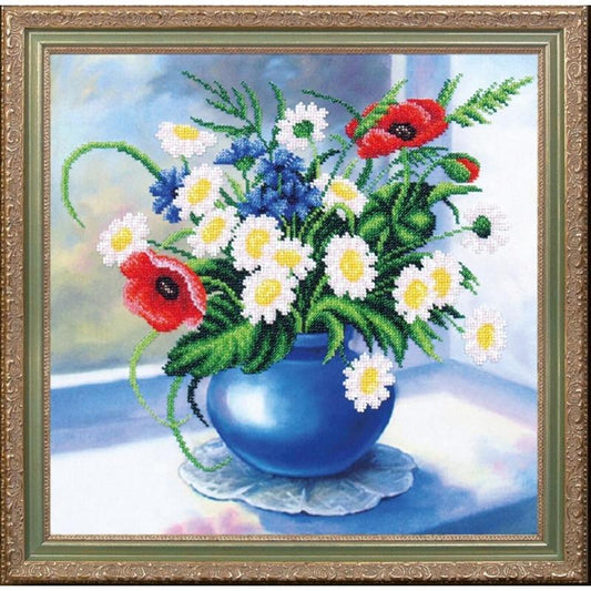 Bead embroidery kit Morning bouquet DIY Beadwork Beading Bead stitching - DIY-craftkits