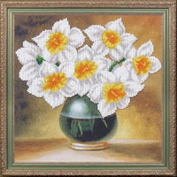 Bead embroidery kit Daffodils DIY Beadwork Beading Bead stitching - DIY-craftkits