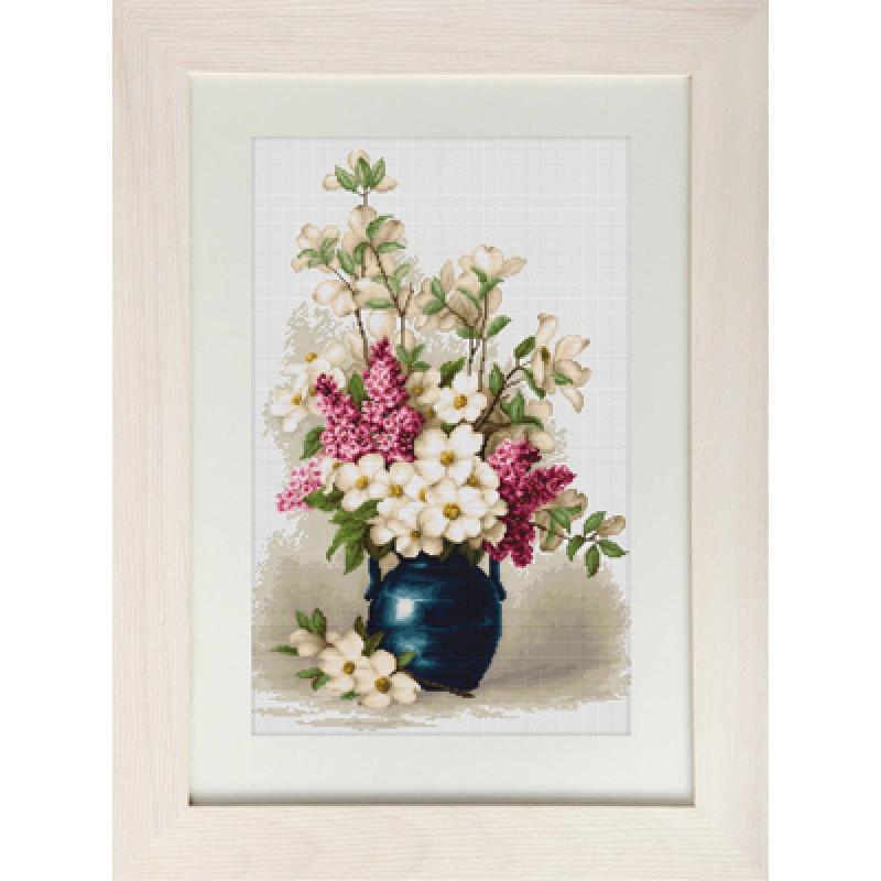 Counted Cross stitch kit Lilac with jasmine Luca-S DIY Unprinted canvas - DIY-craftkits