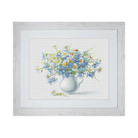 Counted Cross stitch kit Cornflowers and Daisies Luca-S DIY Unprinted canvas - DIY-craftkits