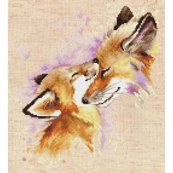 Counted Cross stitch kit Fox Luca-S DIY Unprinted canvas - DIY-craftkits