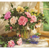 Gobelin kit Tapestry kit Still life with blueberries Luca-S DIY Unprinted canvas - DIY-craftkits