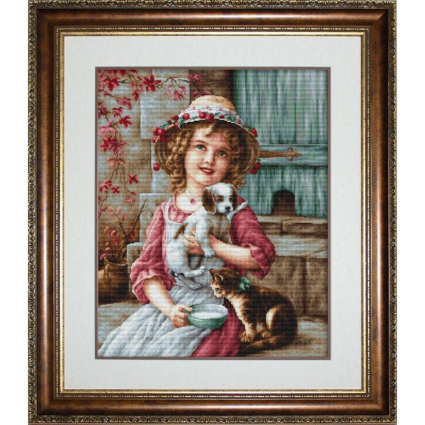 Counted Cross stitch kit Best friends Luca-S DIY Unprinted canvas - DIY-craftkits