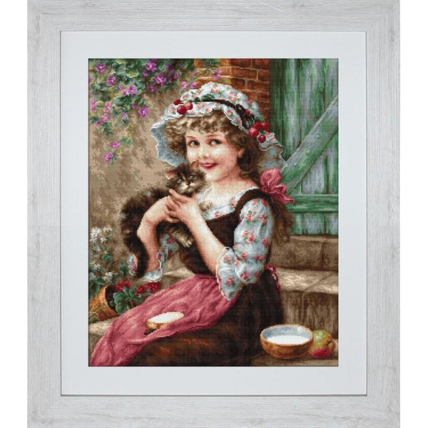 Counted Cross stitch kit Little kitty Luca-S DIY Unprinted canvas - DIY-craftkits