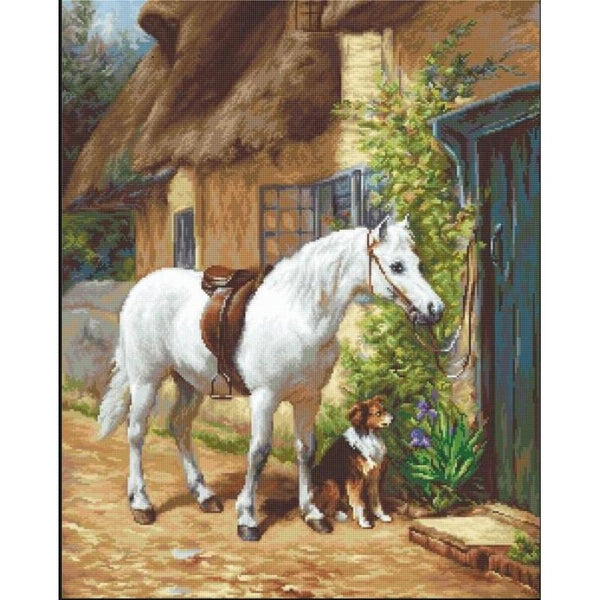 Counted Cross stitch kit Horse Luca-S DIY Unprinted canvas - DIY-craftkits