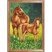 Bead embroidery kit Horses DIY Beadwork Beading Bead stitching - DIY-craftkits