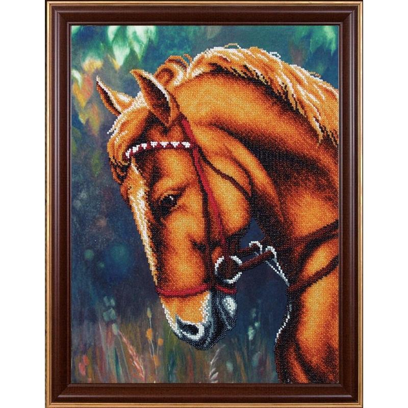 Bead embroidery kit Horse DIY Beadwork Beading Bead stitching - DIY-craftkits