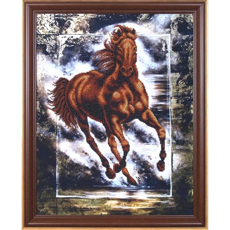 Bead embroidery kit Horse DIY Beadwork Beading Bead stitching - DIY-craftkits