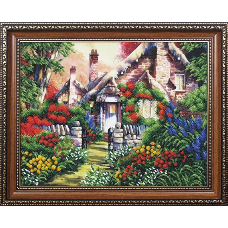 Bead embroidery kit Fabulous landscape DIY Beadwork Beading Bead stitching - DIY-craftkits