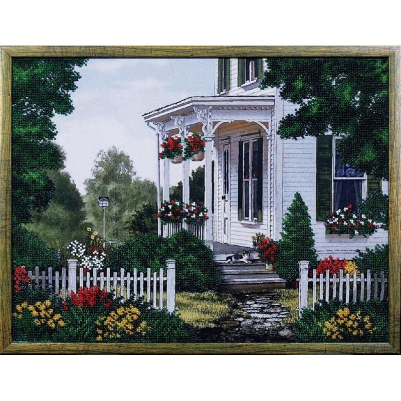 Bead embroidery kit In the country DIY Beadwork Beading Bead stitching - DIY-craftkits