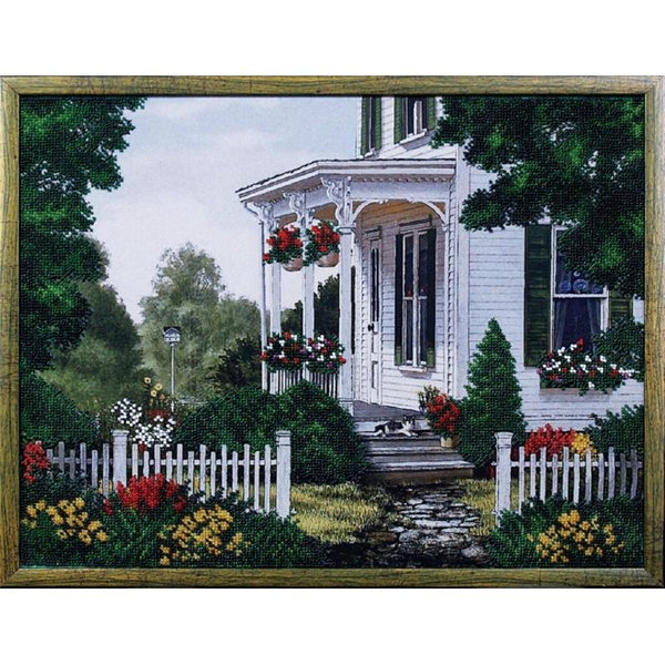 Bead embroidery kit In the country DIY Beadwork Beading Bead stitching - DIY-craftkits