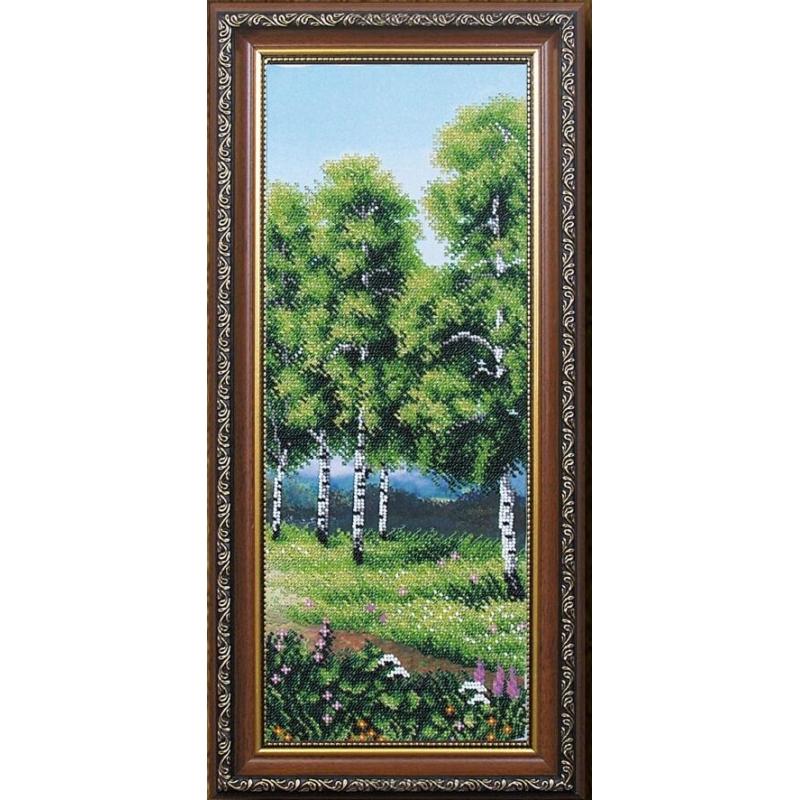 Bead embroidery kit Birch Grove DIY Beadwork Beading Bead stitching - DIY-craftkits