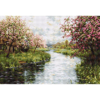 Counted Cross stitch kit Spring landscape Luca-S DIY Unprinted canvas - DIY-craftkits