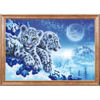 Bead embroidery kit Leopards DIY Beadwork Beading Bead stitching - DIY-craftkits