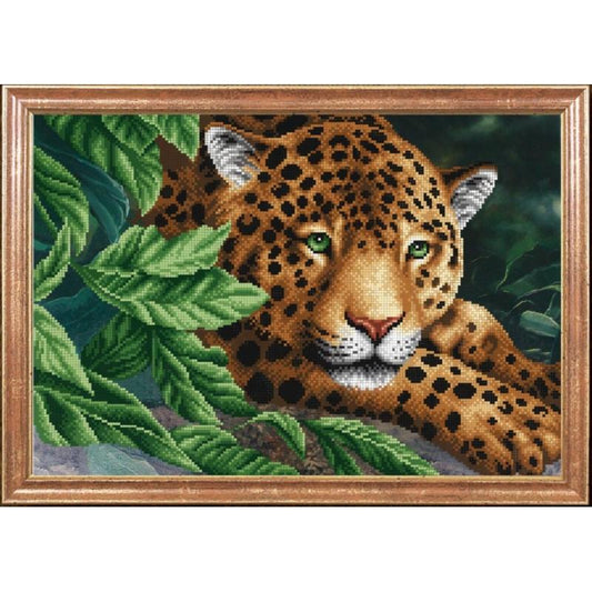 Bead embroidery kit Leopard DIY Beadwork Beading Bead stitching - DIY-craftkits