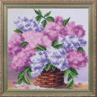 Bead embroidery kit Lilac DIY Beadwork Beading Bead stitching - DIY-craftkits