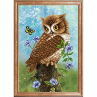 Bead embroidery kit Owl DIY Beadwork Beading Bead stitching - DIY-craftkits