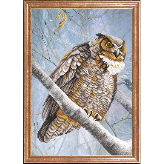 Bead embroidery kit Owl DIY Beadwork Beading Bead stitching - DIY-craftkits