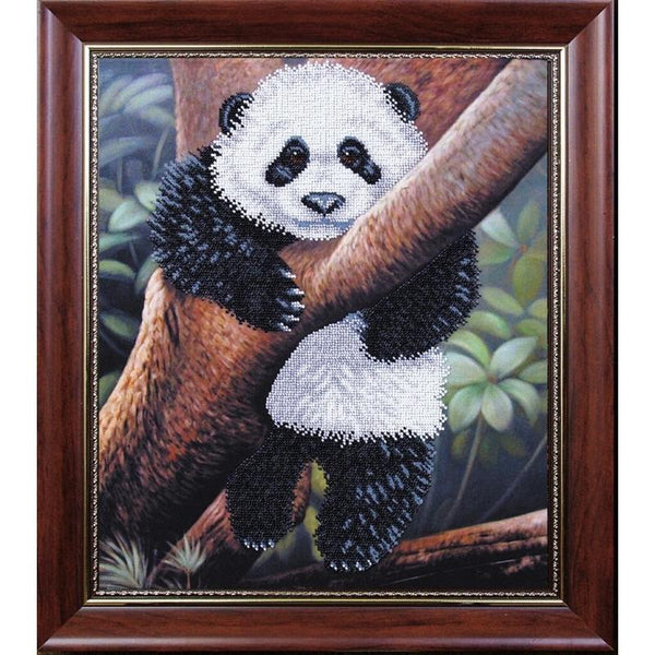 Bead embroidery kit Panda DIY Beadwork Beading Bead stitching - DIY-craftkits