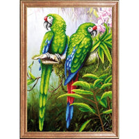 Bead embroidery kit Parrots DIY Beadwork Beading Bead stitching - DIY-craftkits