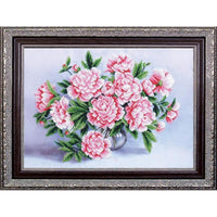 Bead embroidery kit Peonies DIY Beadwork Beading Bead stitching - DIY-craftkits