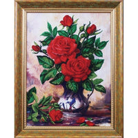 Bead embroidery kit Roses DIY Beadwork Beading Bead stitching - DIY-craftkits