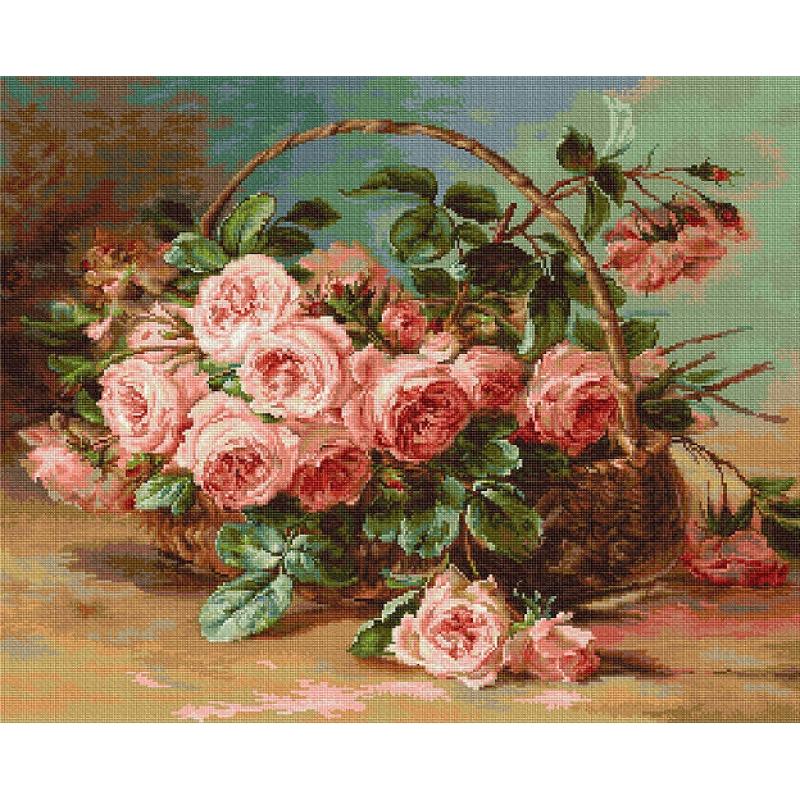 Counted Cross stitch kit Roses Luca-S DIY Unprinted canvas - DIY-craftkits