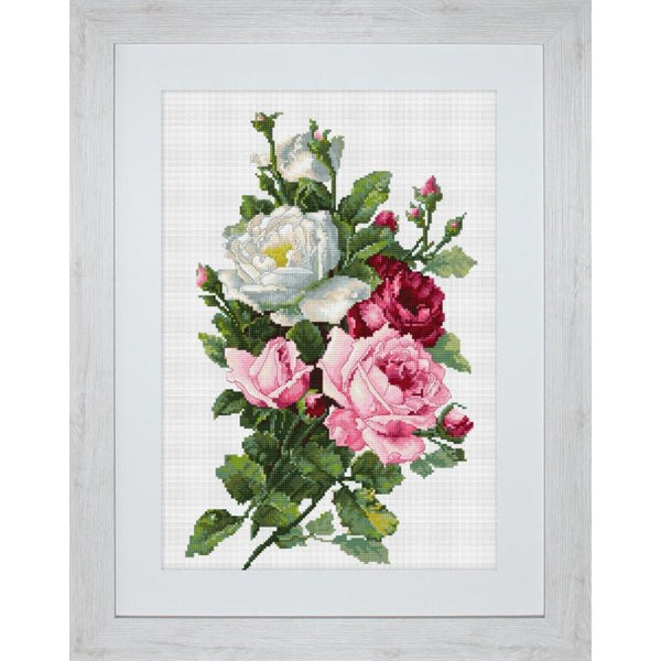 Counted Cross stitch kit Roses Luca-S DIY Unprinted canvas - DIY-craftkits