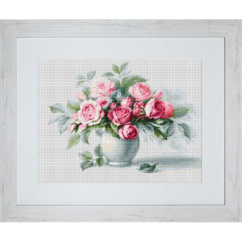 Counted Cross stitch kit Roses Luca-S DIY Unprinted canvas (Aida) - DIY-craftkits