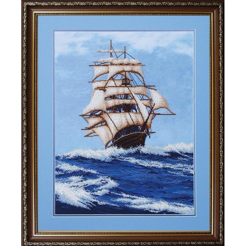 Bead embroidery kit Fortune frigate DIY Beadwork Beading Bead stitching - DIY-craftkits