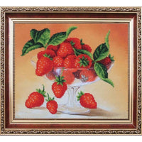 Bead embroidery kit Strawberry DIY Beadwork Beading Bead stitching - DIY-craftkits