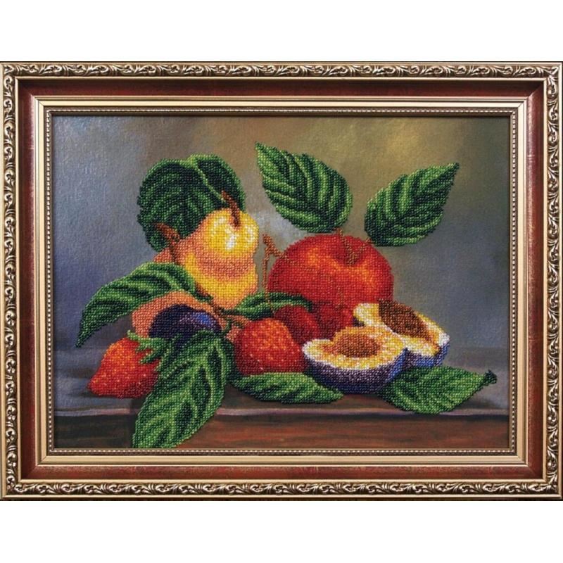 Bead embroidery kit Assorted fruits DIY Beadwork Beading Bead stitching - DIY-craftkits