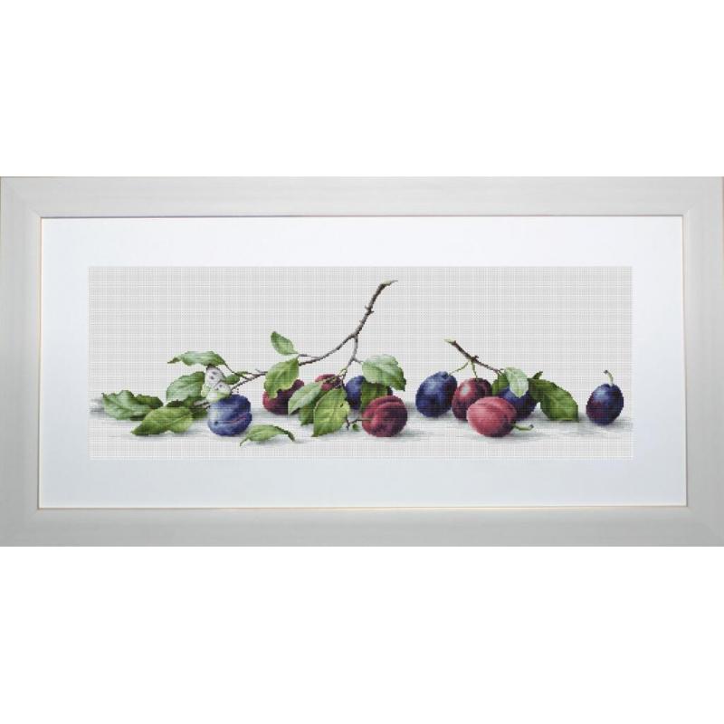 Counted Cross stitch kit Still life with plums Luca-S DIY Unprinted canvas - DIY-craftkits