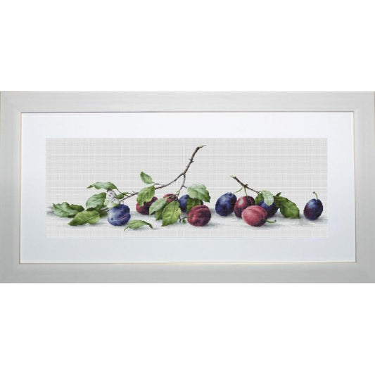 Counted Cross stitch kit Still life with plums Luca-S DIY Unprinted canvas - DIY-craftkits