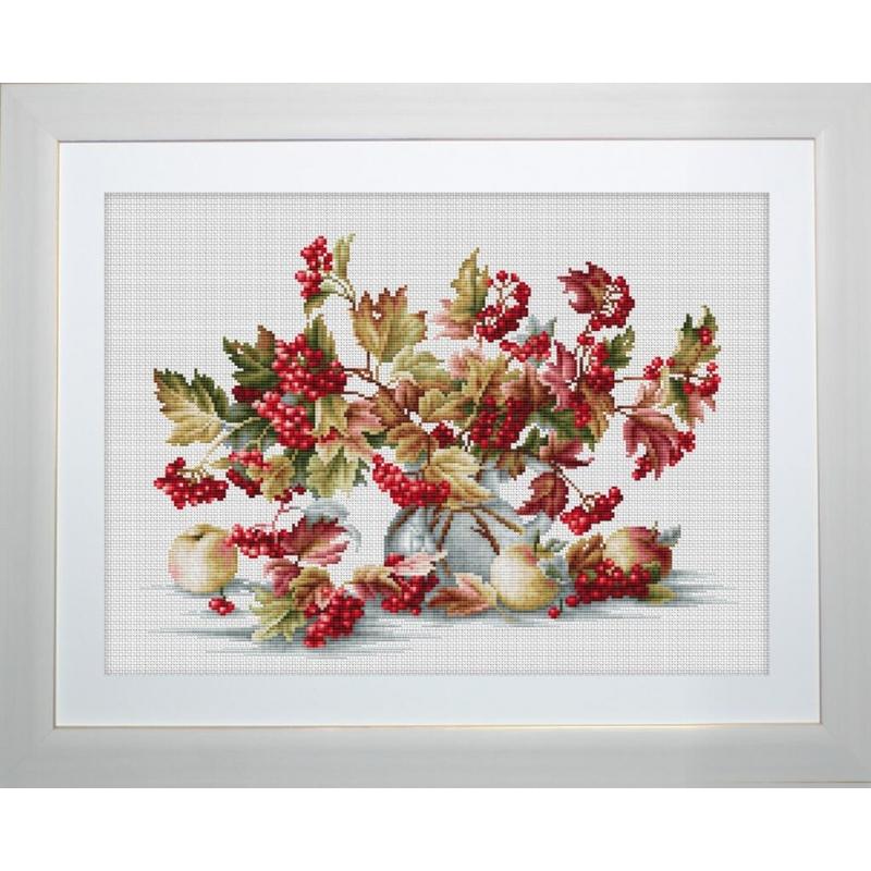 Counted Cross stitch kit Viburnum Luca-S DIY Unprinted canvas - DIY-craftkits