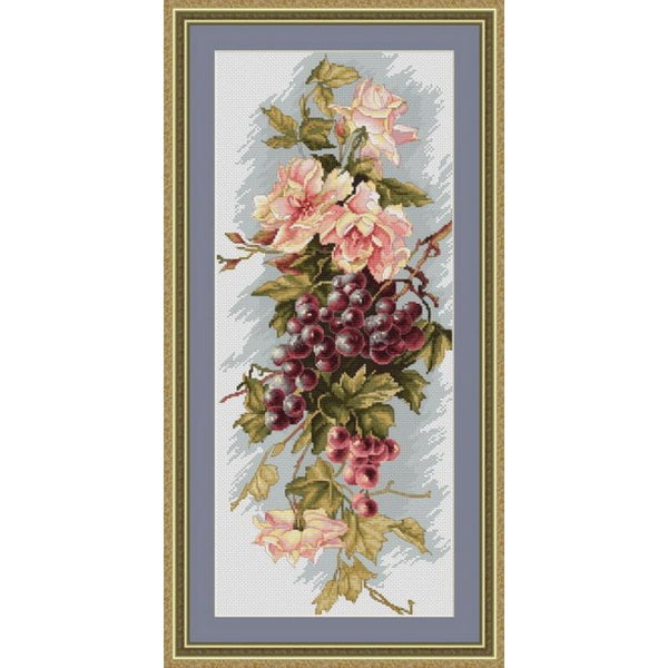 Counted Cross stitch kit Roses with grapes Luca-S DIY Unprinted canvas - DIY-craftkits